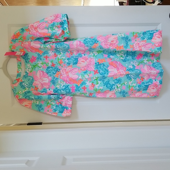 Lilly Pulitzer Cayce Dress in Surf Blue Luscious Lions - Picture 7 of 16